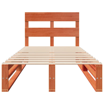 Bedframe zonder matras massief grenenhout wasbruin 100x200 cm