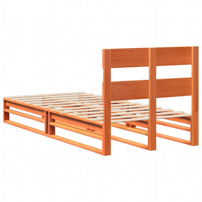 Bedframe zonder matras massief grenenhout wasbruin 100x200 cm