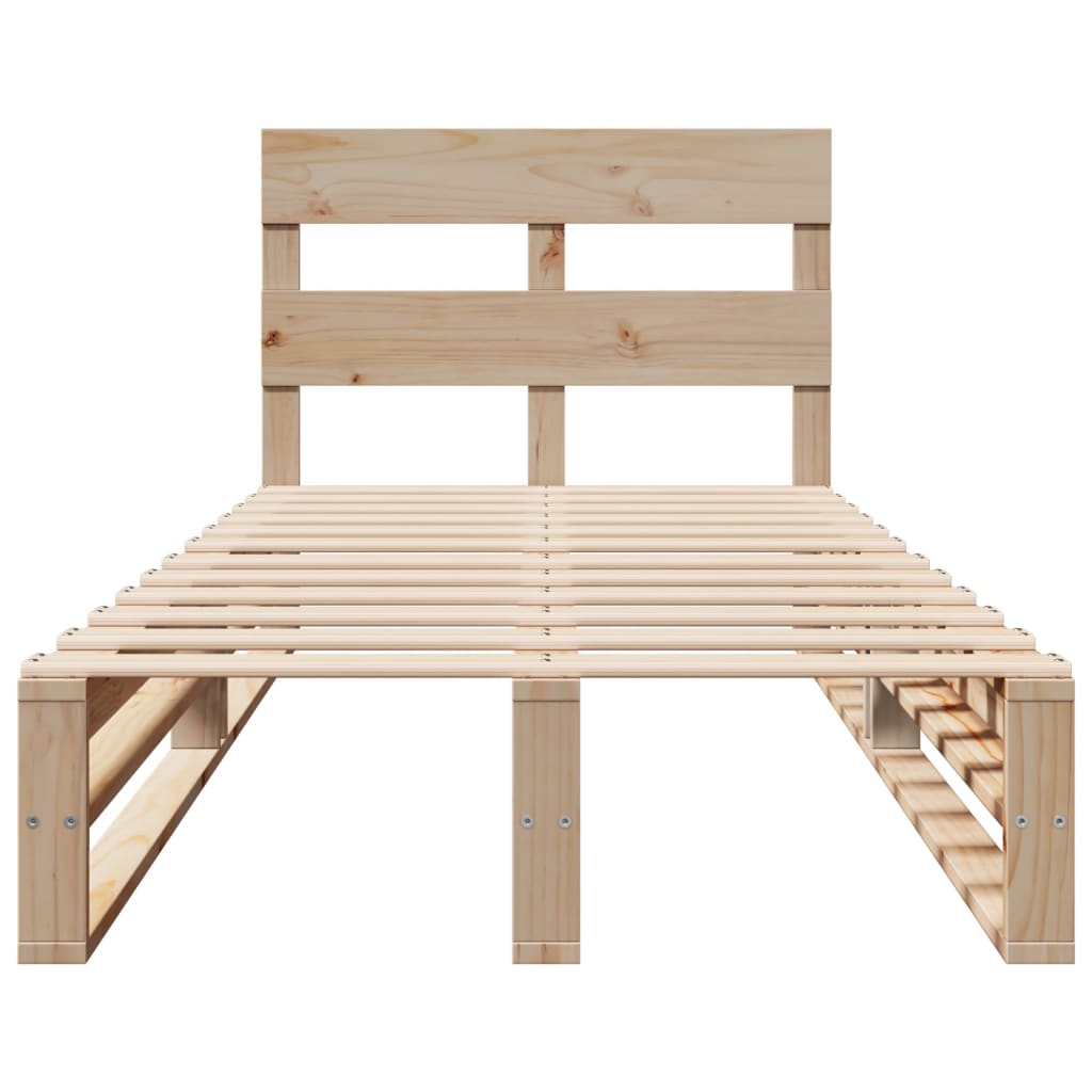 Bedframe zonder matras massief grenenhout 75x190 cm