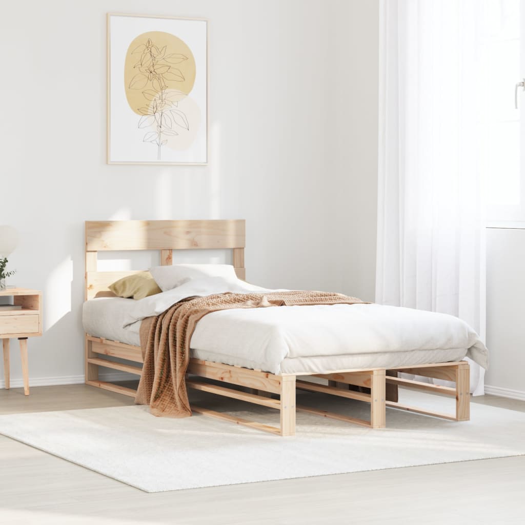 Bedframe zonder matras massief grenenhout 75x190 cm