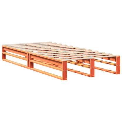 Bedframe zonder matras massief grenenhout wasbruin 75x190 cm