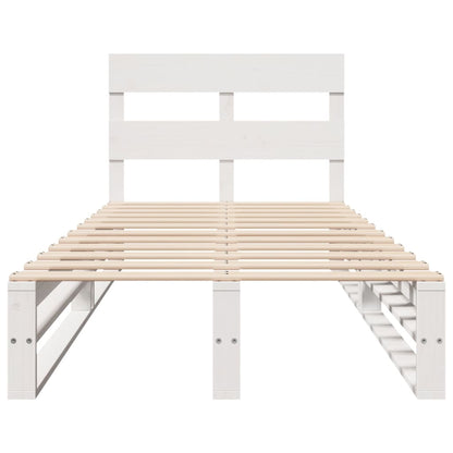 Bedframe zonder matras massief grenenhout wit 90x190 cm