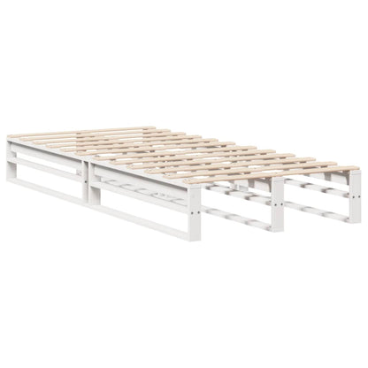 Bedframe zonder matras massief grenenhout wit 90x190 cm