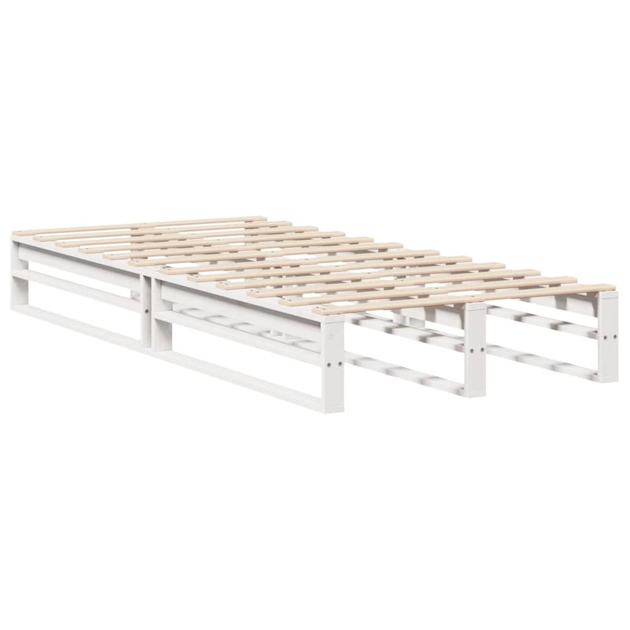 Bedframe zonder matras massief grenenhout wit 90x190 cm