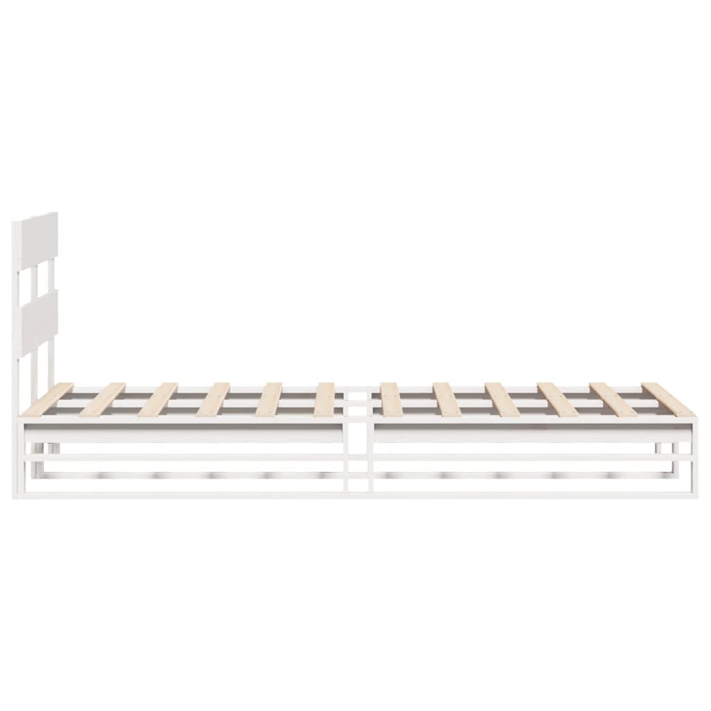 Bedframe zonder matras massief grenenhout wit 90x190 cm