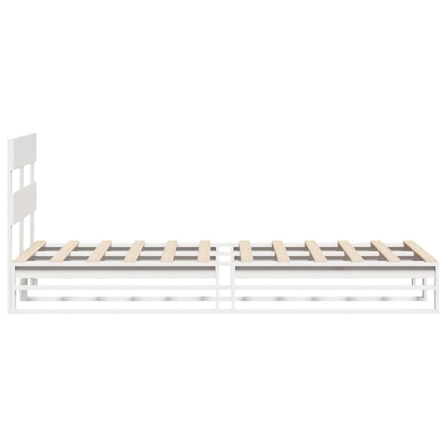 Bedframe zonder matras massief grenenhout wit 90x190 cm
