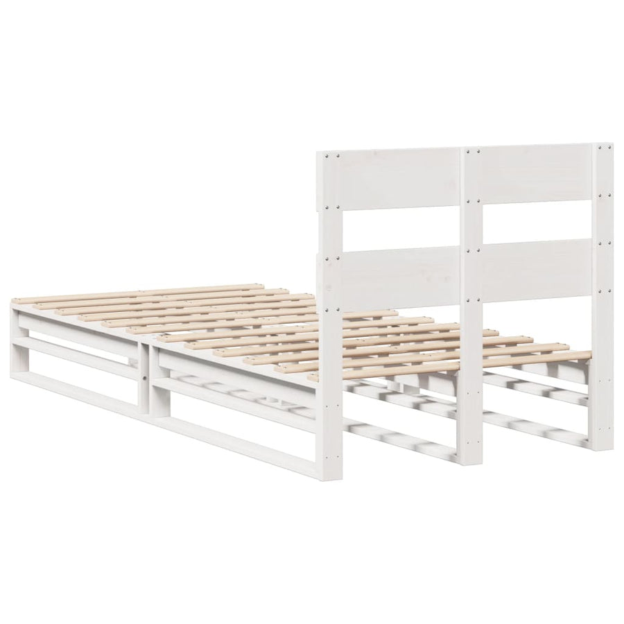 Bedframe zonder matras massief grenenhout wit 90x190 cm