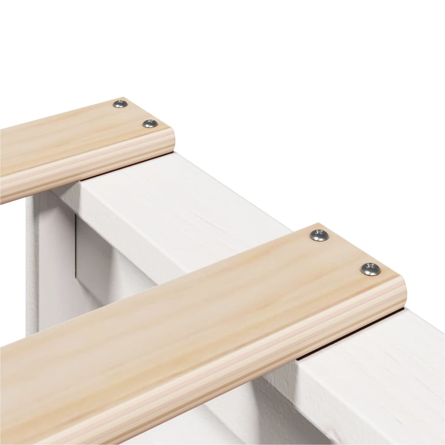 Bedframe zonder matras massief grenenhout wit 90x190 cm