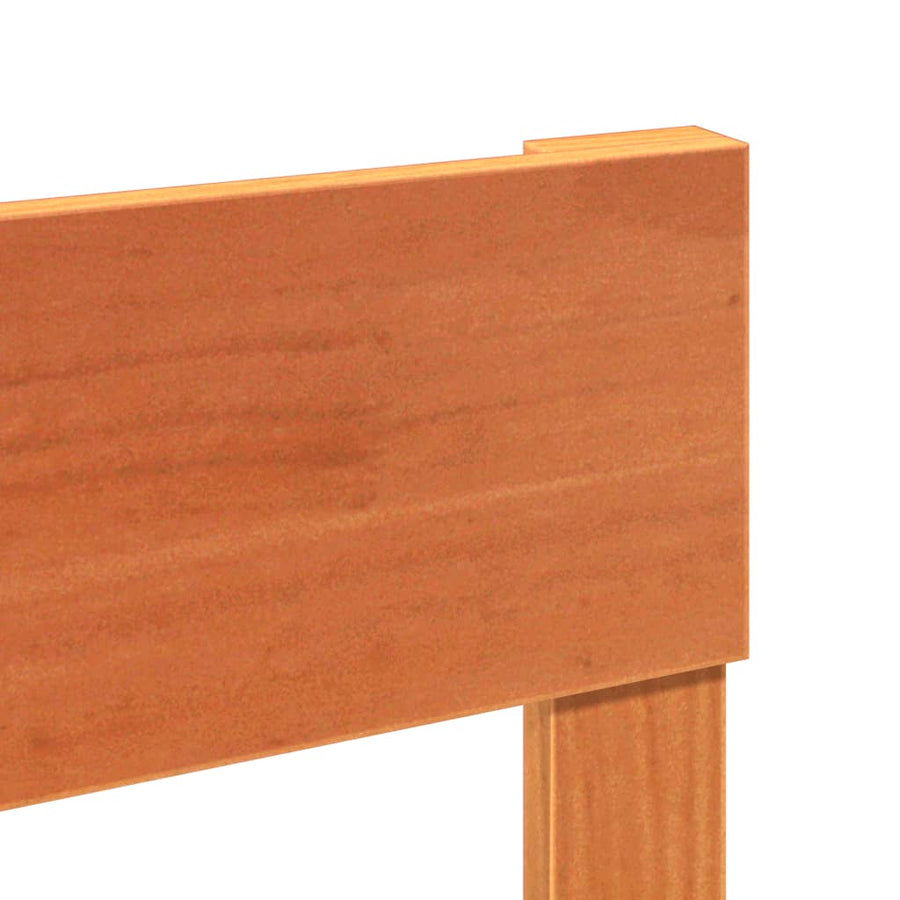 Bedframe zonder matras massief grenenhout wasbruin 90x190 cm