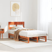 Bedframe massief grenenhout wasbruin 90x190 cm