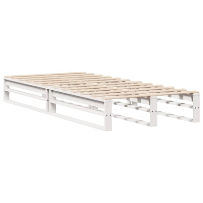 Bedframe massief grenenhout wit 90x200 cm