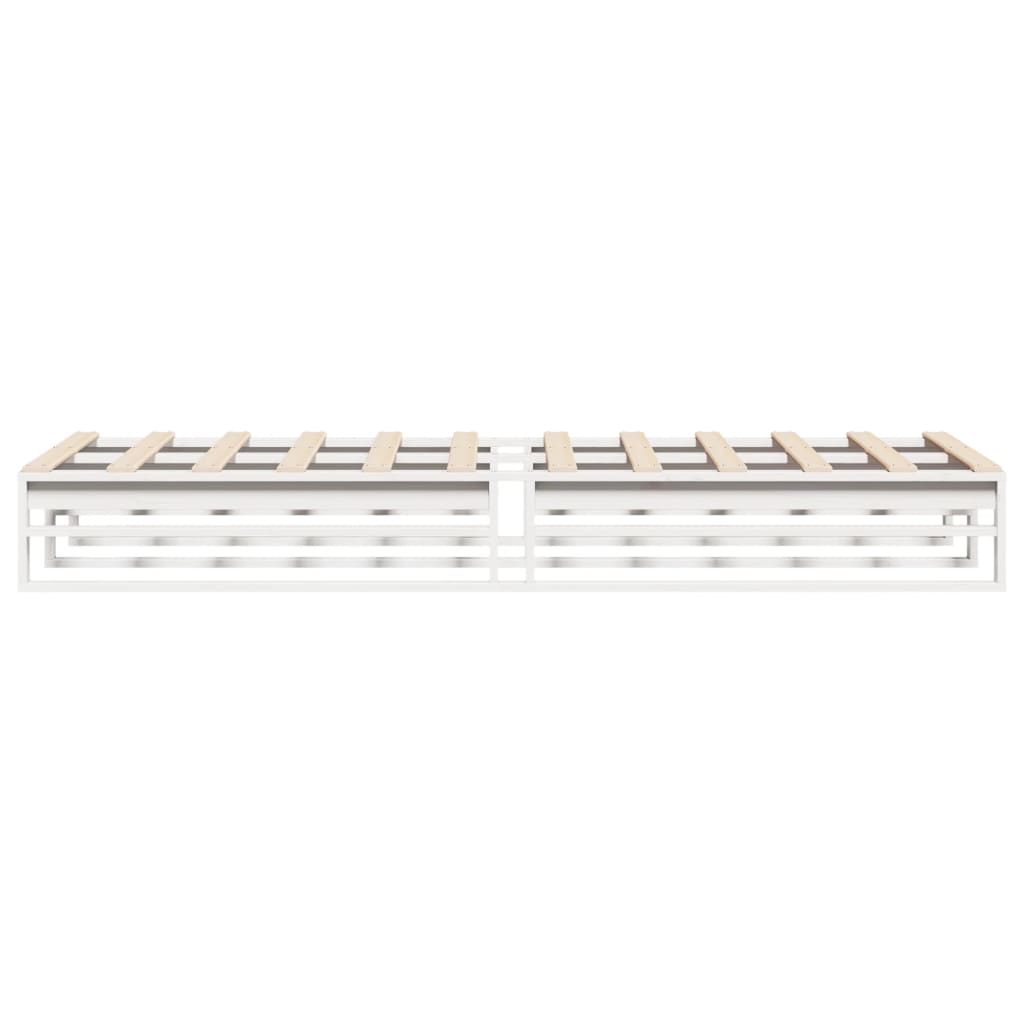 Bedframe massief grenenhout wit 90x200 cm