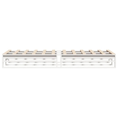 Bedframe massief grenenhout wit 90x200 cm