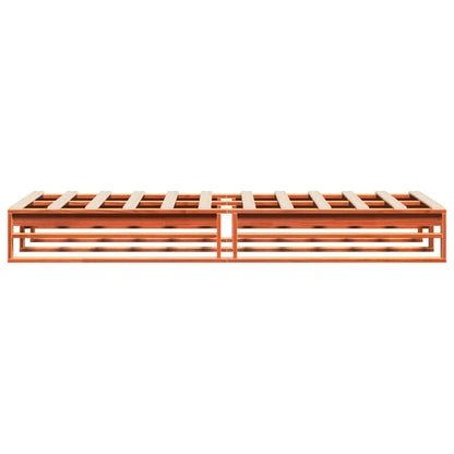 Bedframe massief grenenhout wasbruin 90x200 cm