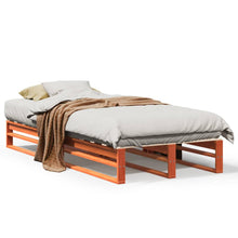 Bedframe massief grenenhout wasbruin 90x200 cm