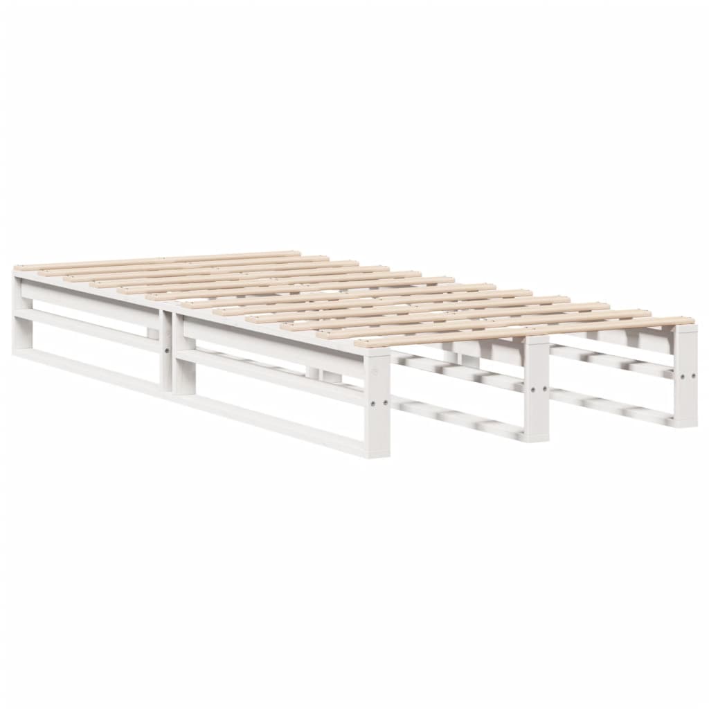 Bedframe zonder matras massief grenenhout wit 140x200 cm