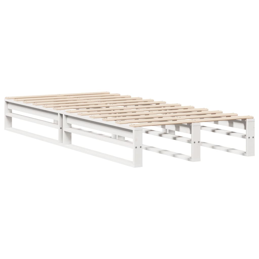 Bedframe zonder matras massief grenenhout wit 140x200 cm