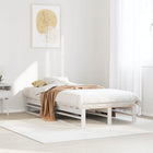 Bedframe massief grenenhout wit 140x200 cm