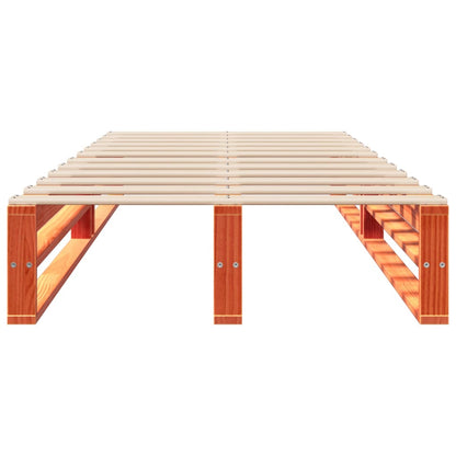 Bedframe zonder matras massief grenenhout wasbruin 100x200 cm