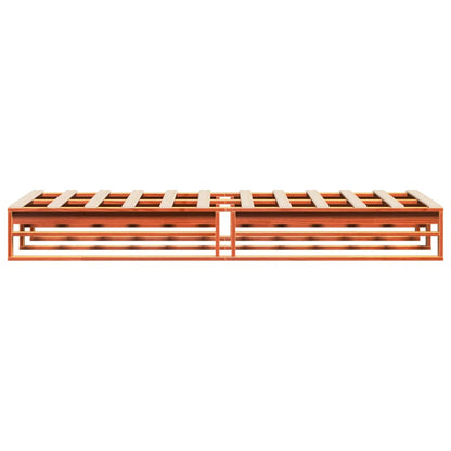 Bedframe zonder matras massief grenenhout wasbruin 100x200 cm