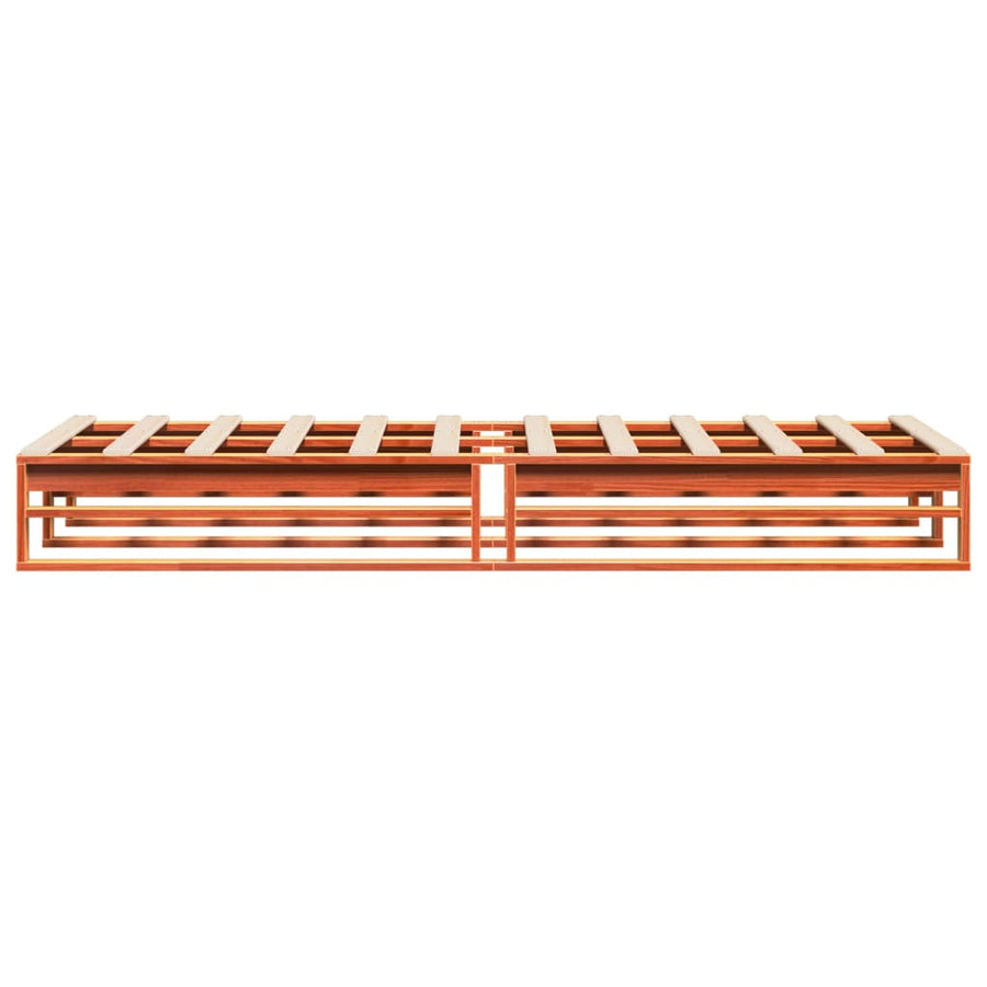 Bedframe zonder matras massief grenenhout wasbruin 100x200 cm