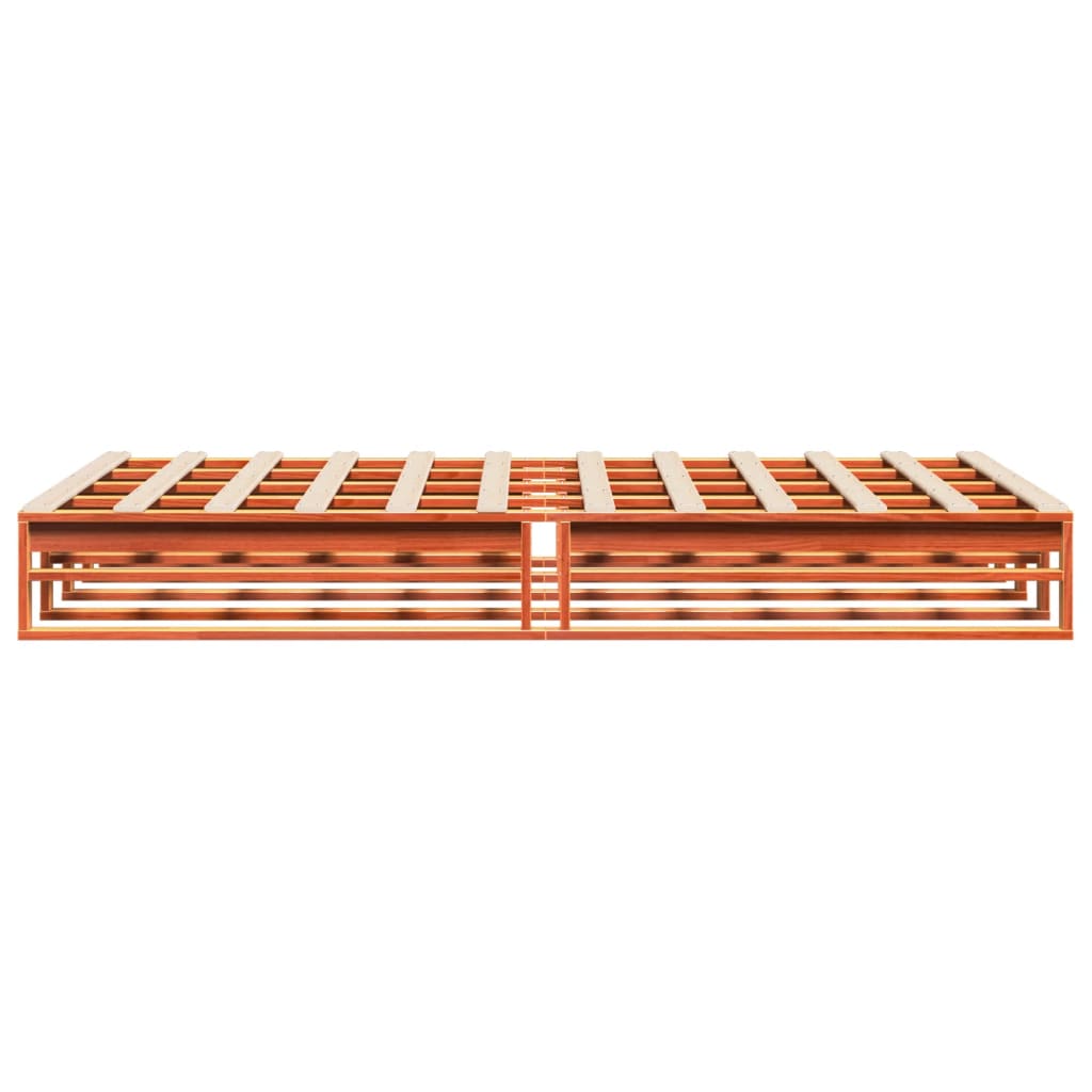 Bedframe massief grenenhout wasbruin 120x200 cm