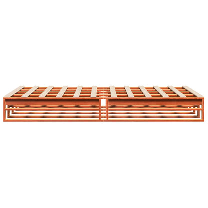Bedframe massief grenenhout wasbruin 120x200 cm