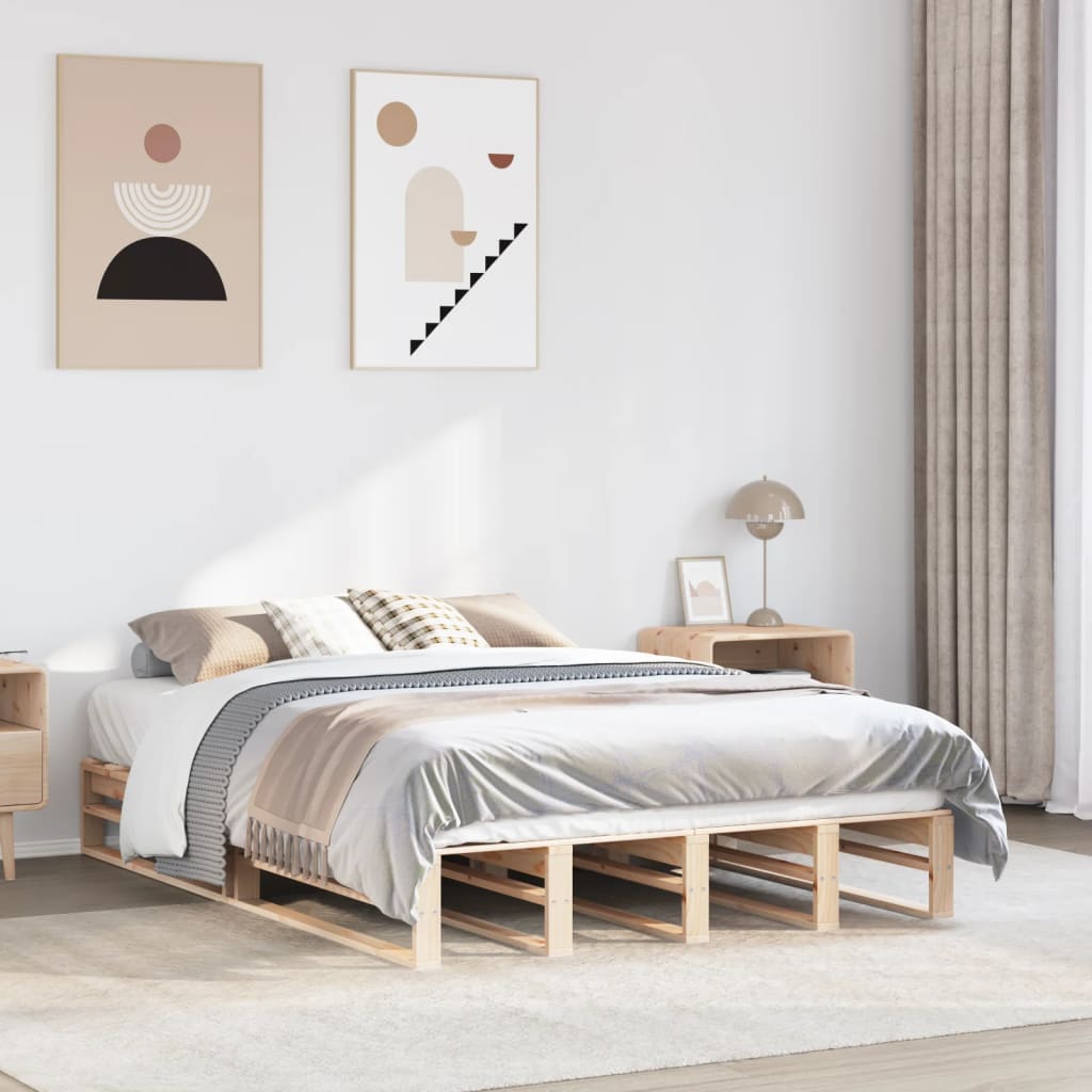 Bedframe massief grenenhout 150x200 cm