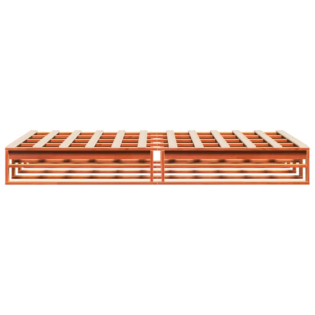 Bedframe massief grenenhout wasbruin 160x200 cm