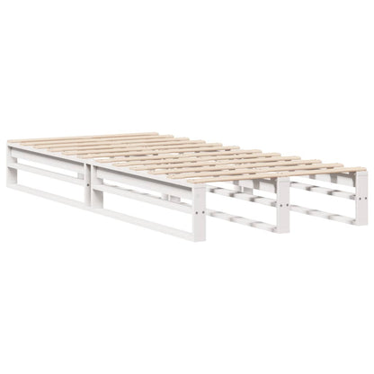 Bedframe massief grenenhout wit 75x190 cm