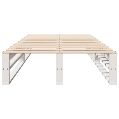 Bedframe massief grenenhout wit 75x190 cm