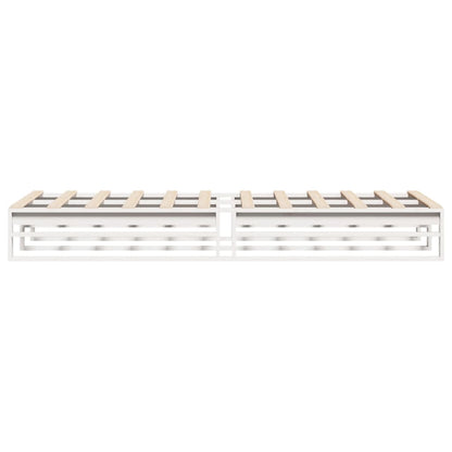 Bedframe massief grenenhout wit 75x190 cm
