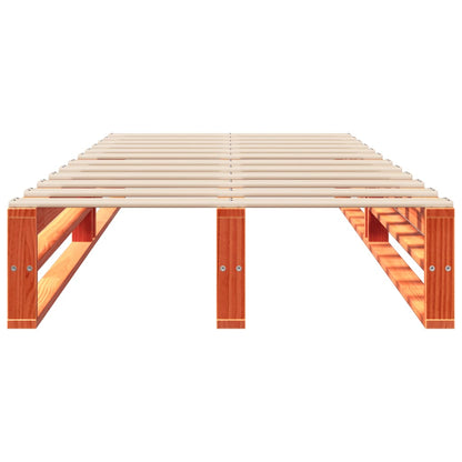 Bedframe massief grenenhout wasbruin 75x190 cm