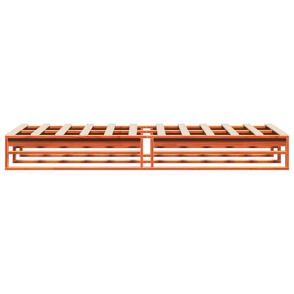 Bedframe massief grenenhout wasbruin 75x190 cm