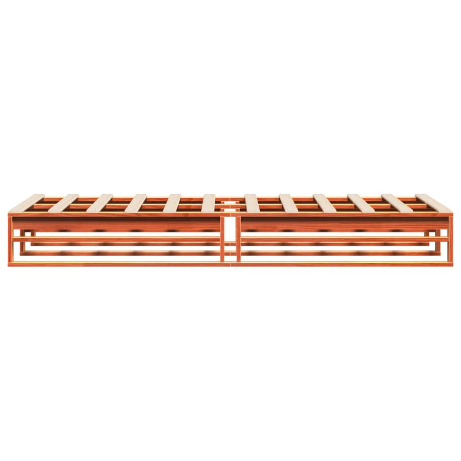 Bedframe massief grenenhout wasbruin 75x190 cm