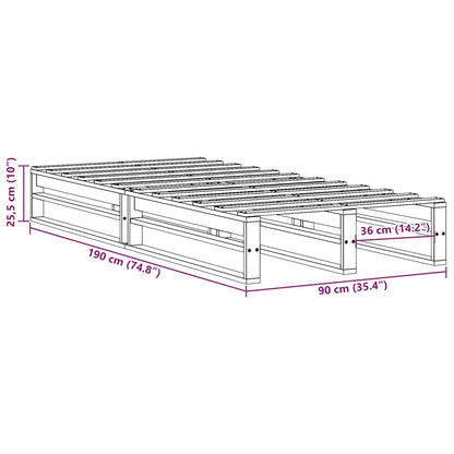 Bedframe 90x190 cm massief grenenhout