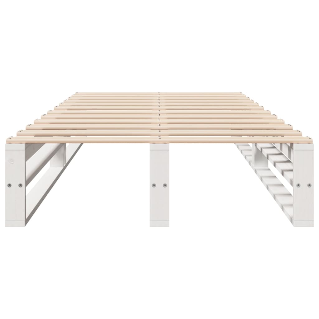 Bedframe 90x190 cm massief grenenhout wit