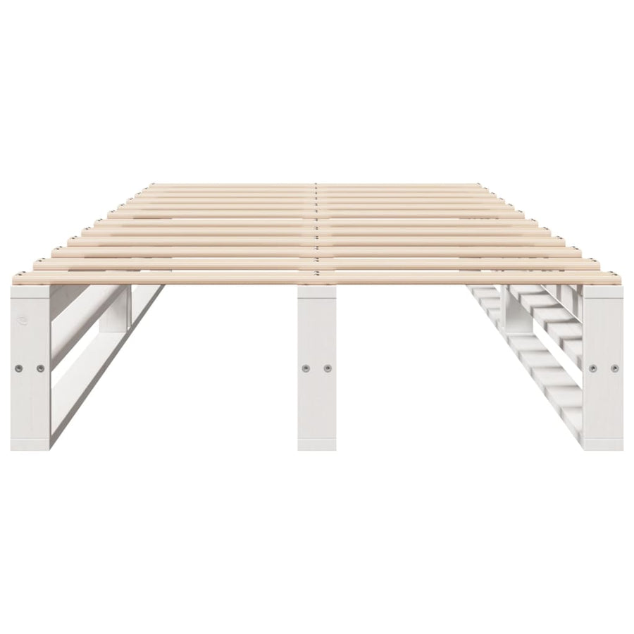 Bedframe 90x190 cm massief grenenhout wit
