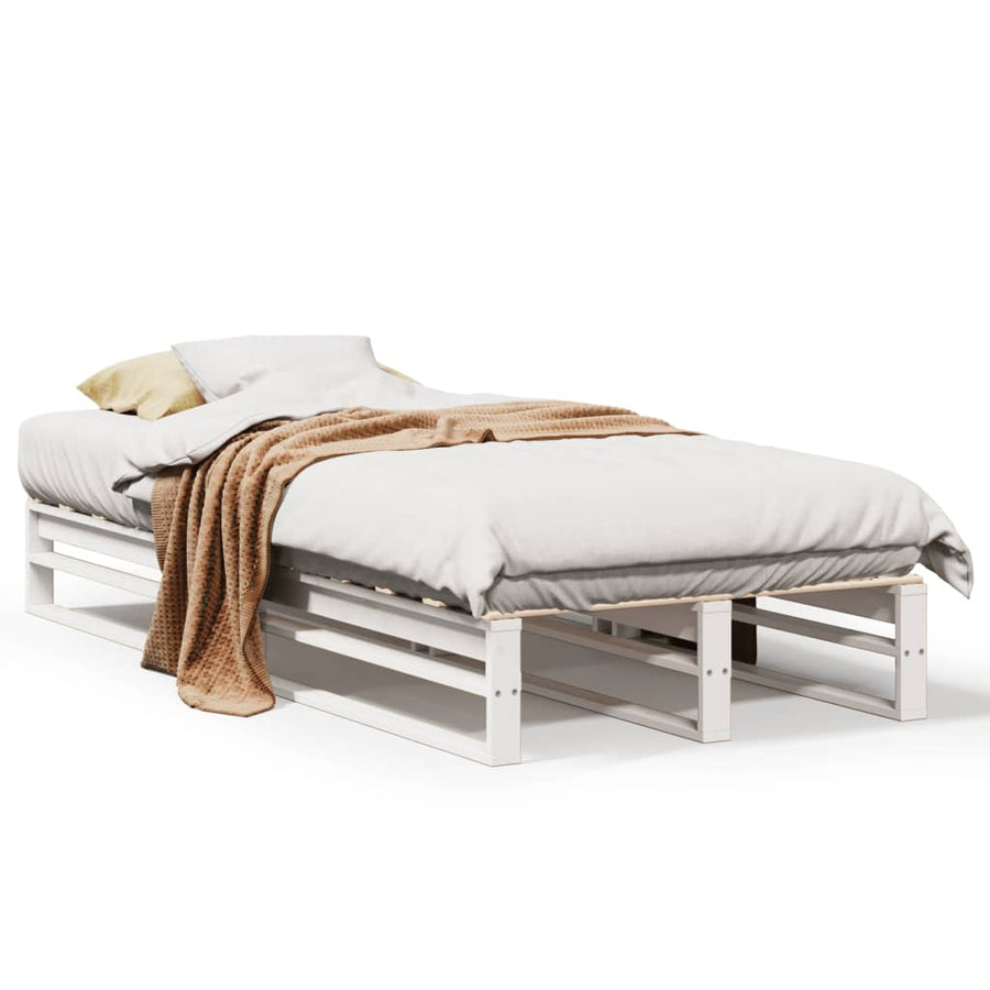 Bedframe 90x190 cm massief grenenhout wit