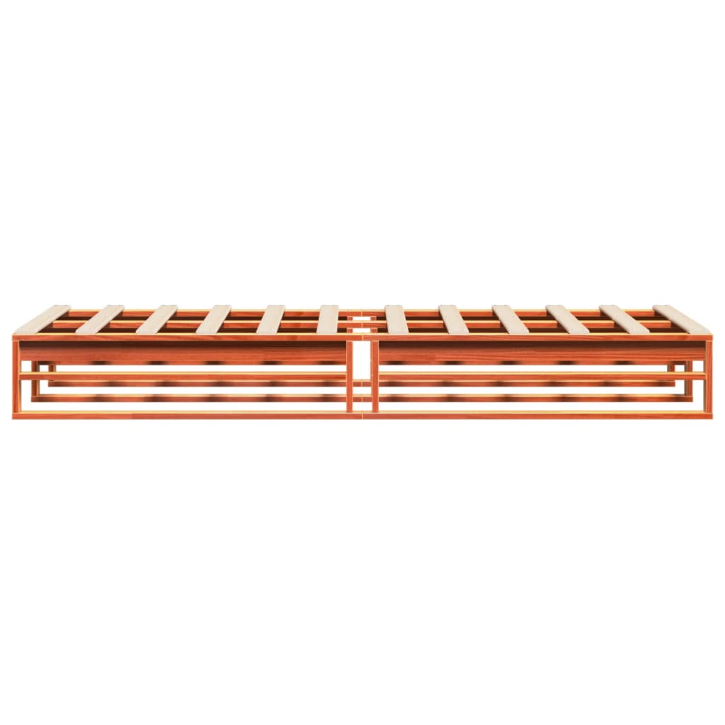 Bedframe massief grenenhout wasbruin 90x190 cm