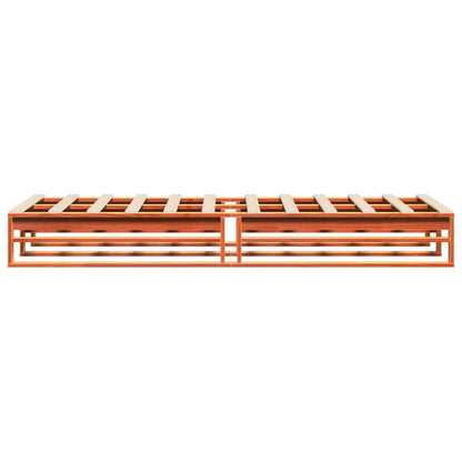 Bedframe massief grenenhout wasbruin 90x190 cm