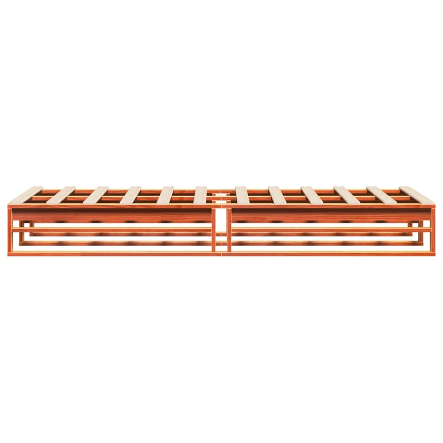Bedframe massief grenenhout wasbruin 90x190 cm