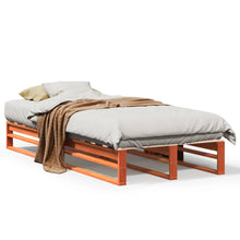 Bedframe massief grenenhout wasbruin 90x190 cm