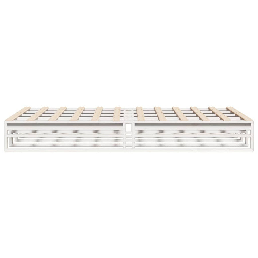 Bedframe massief grenenhout wit 120 x 190 cm