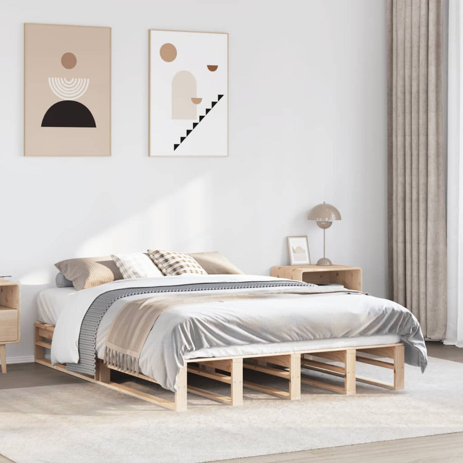 Bedframe massief grenenhout 135x190 cm