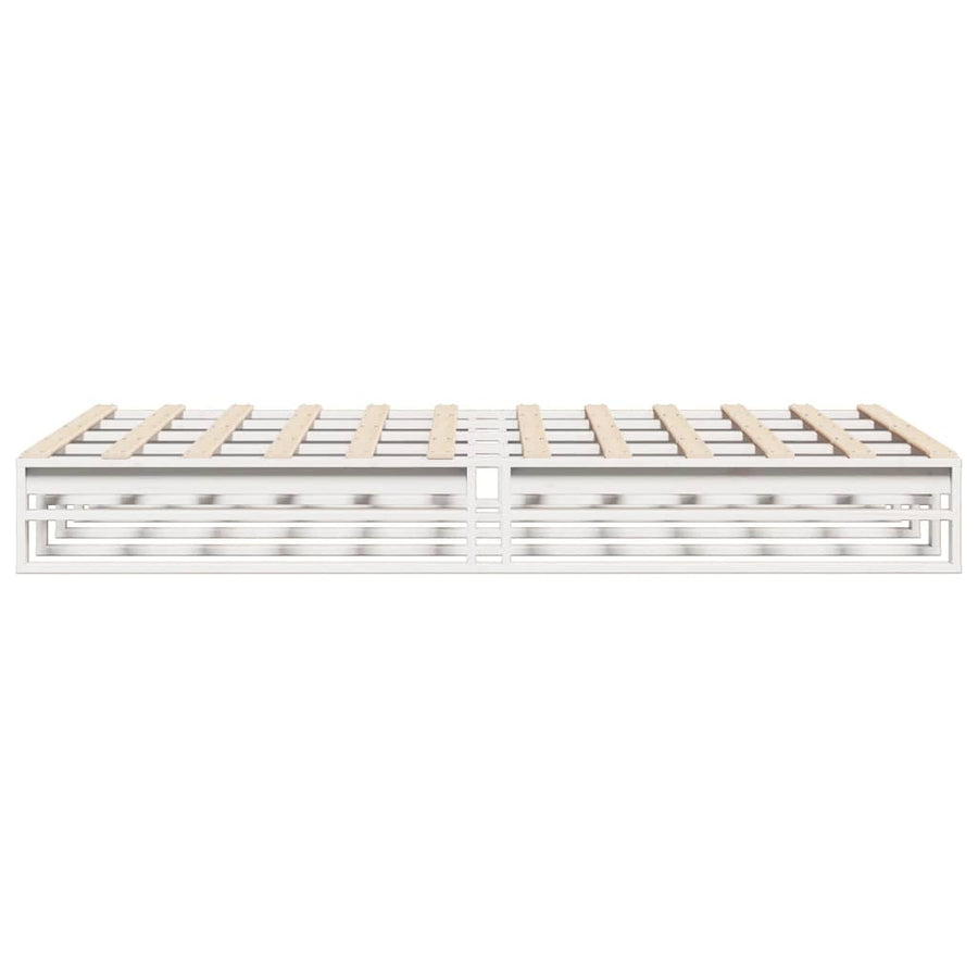 Bedframe massief grenenhout wit 135x190 cm