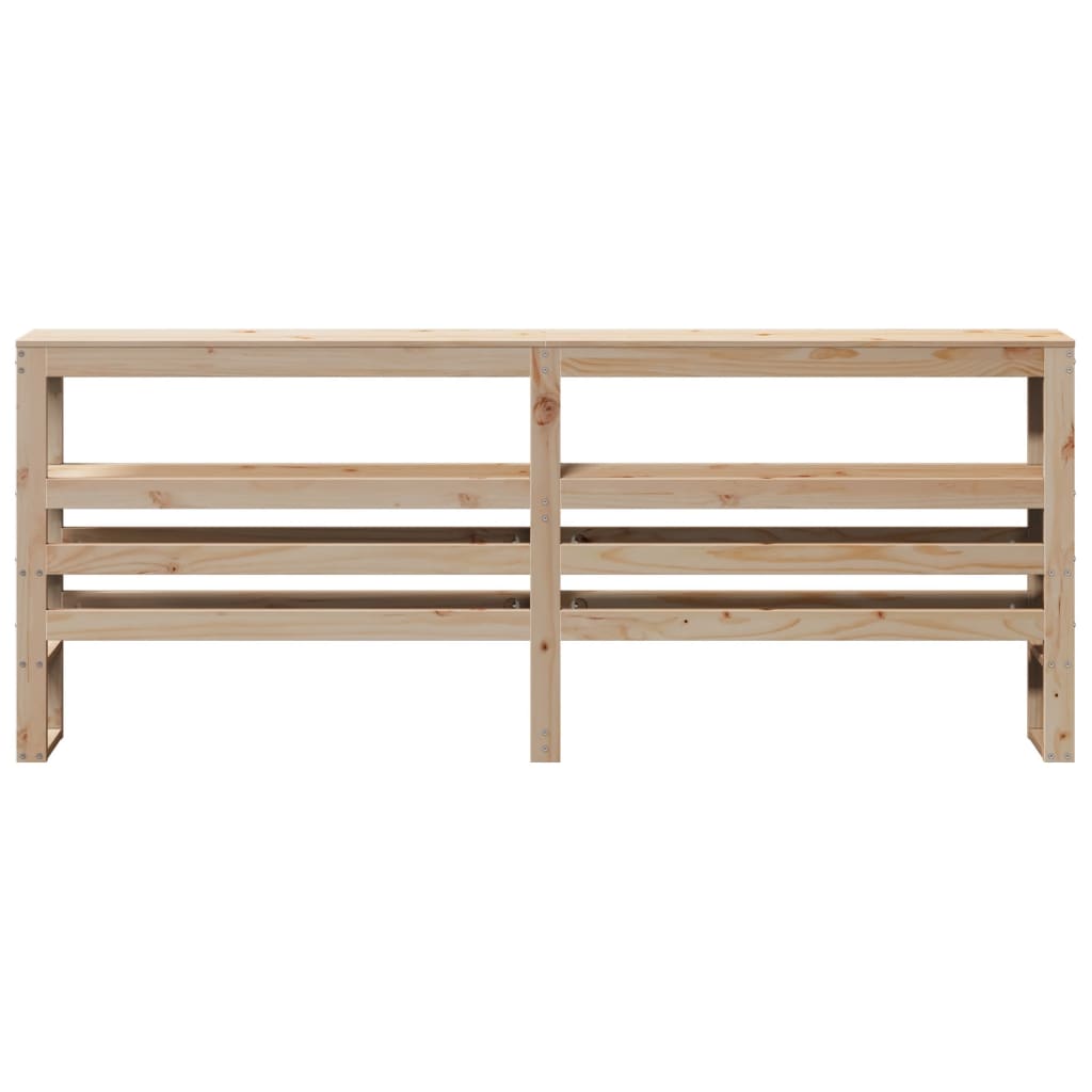 Hoofdbord Met Schappen 200 Cm Massief Grenenhout 206 x 19 x 82 cm Naturel