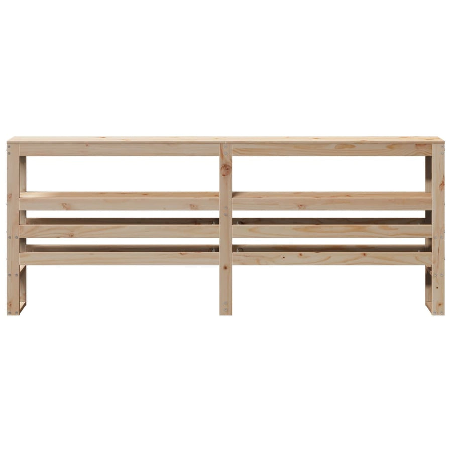 Hoofdbord Met Schappen 200 Cm Massief Grenenhout 206 x 19 x 82 cm Naturel