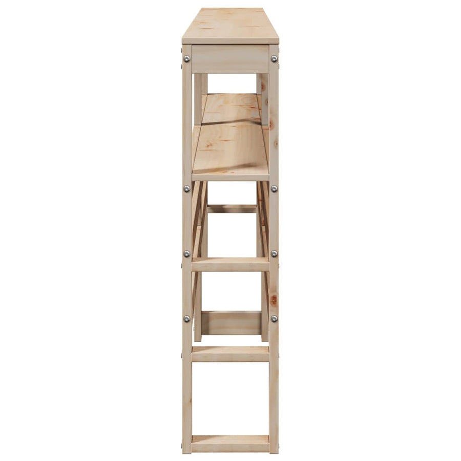 Hoofdbord Met Schappen 200 Cm Massief Grenenhout 206 x 19 x 82 cm Naturel
