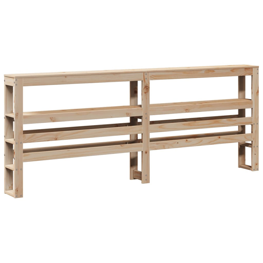 Hoofdbord met schappen 180 cm massief grenenhout